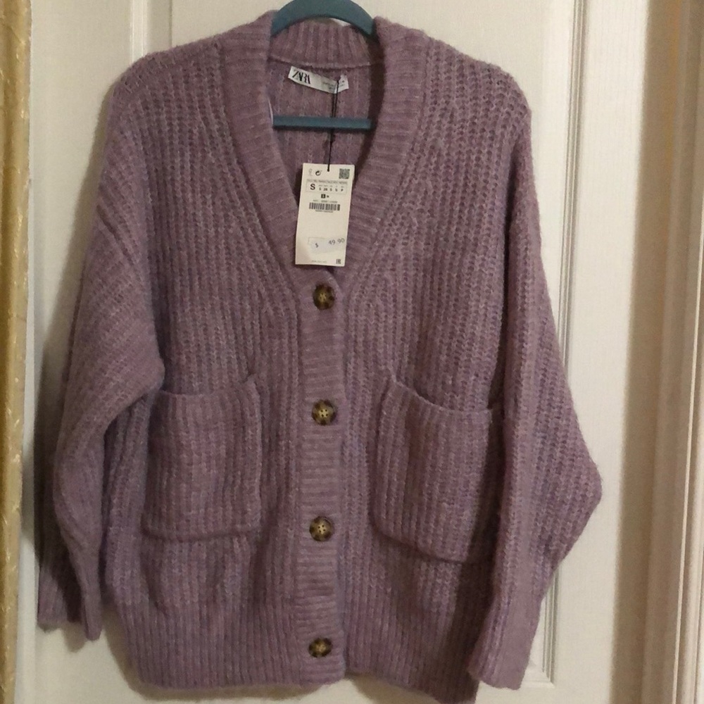 Zara purple cardigan